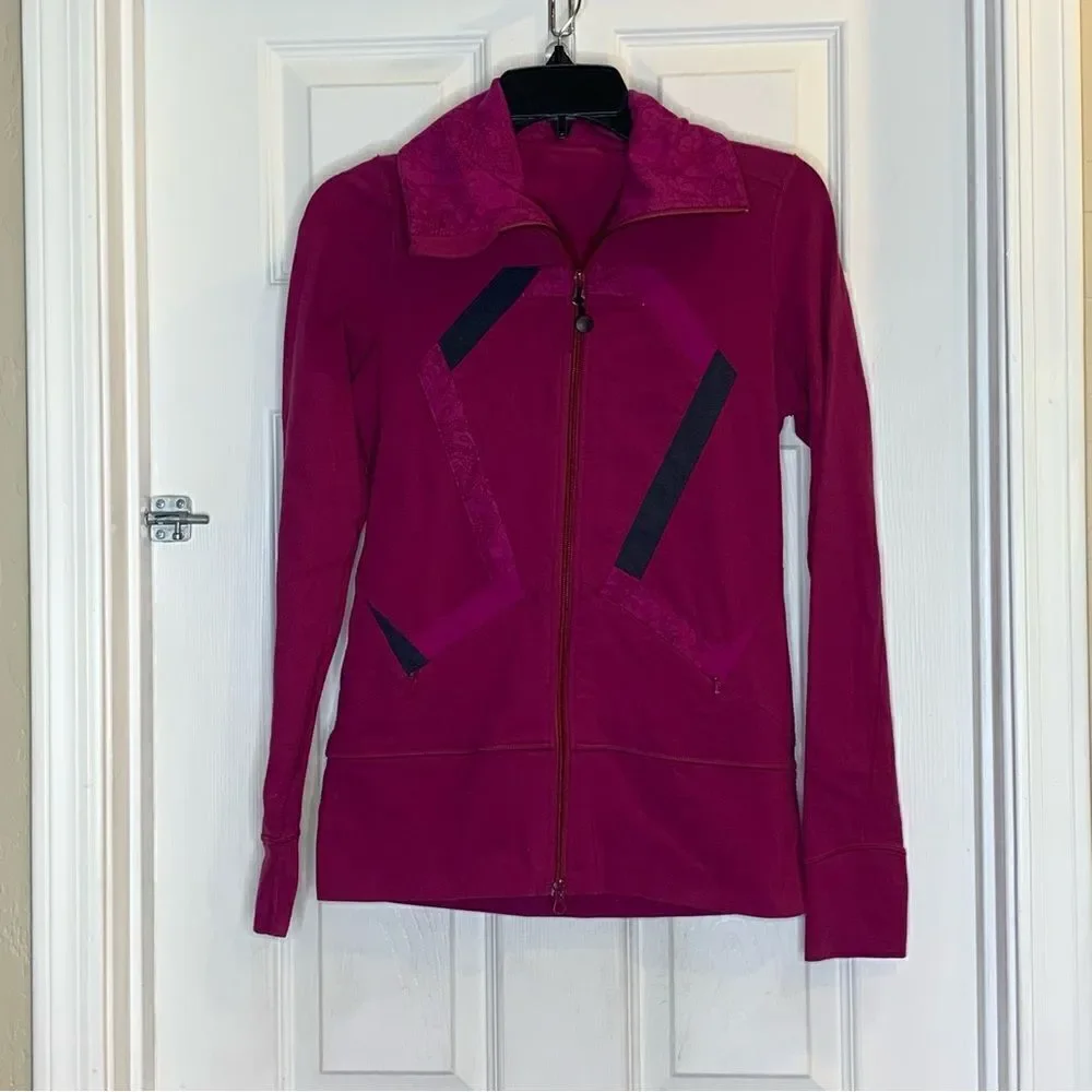 Lululemon Origami Stride Full Zip Jacket Berry Size 4